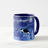 ブルーフルムーンマグカップのキラークジラ マグカップ (正面右)