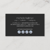 ブルーフルムーンヨガ、ライフコーチ、ヒーラーブラック 名刺 (裏面)