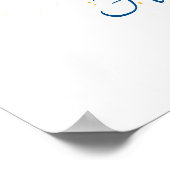 ブルーフルーツボウルにフロリダシトラスのオレンジのポスター ポスター (角)