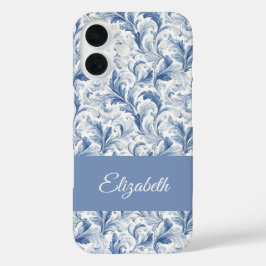 ブルーフレンチカントリー・トワル・パターン名 iPhone 16ケース