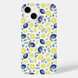 ブルーフレンチカントリー レモンパターン Case-Mate iPhone 14ケース