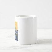 ブルーフレンチブルドッグの昼夜シフトのユーモラスなデザイン コーヒーマグカップ (中央)