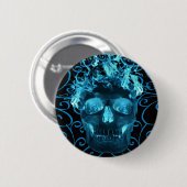 ブルーフレーミングスカルボタン 缶バッジ (正面&裏面)