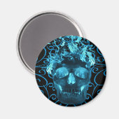 ブルーフレーミングスカル磁石 マグネット (正面/裏面)