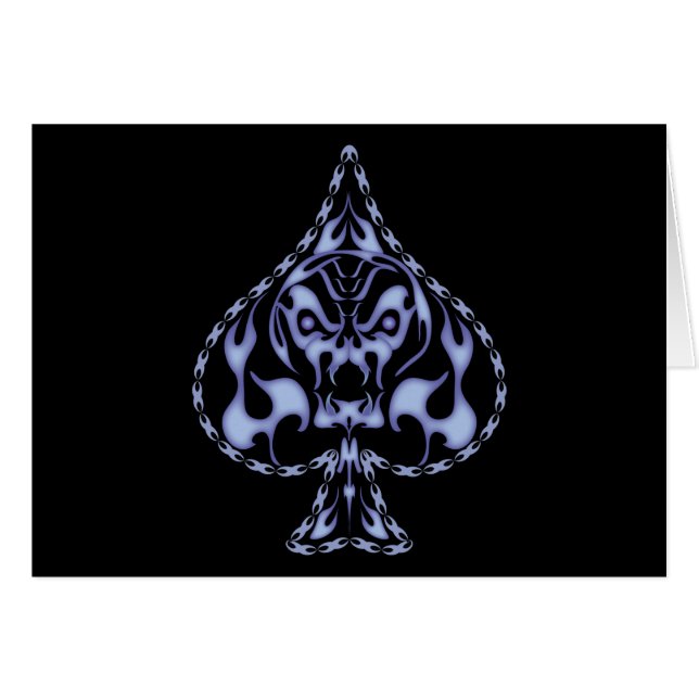 ブルーフレーミングスペードスカル (正面横)