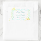 ブルーフレームイースター付きイエローチックス 長方形シール (バッグ)