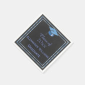 ブルーフレームエレガント卒業式 スタンダードカクテルナプキン (角)