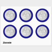 ブルーフレームステッカー ラウンドシール (シート)