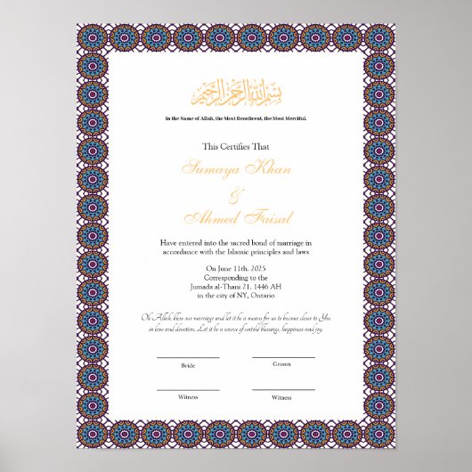 ブルーフレームムスリムニッカ証明書ポスター ポスター (正面)