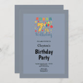 ブルーフレーム7thバースデーパーティーへの招待 招待状 (正面/裏面)