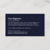 ブルーフレーム、ガスエンジニアおよびサプライヤー 名刺 (裏面)