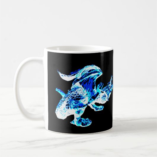 ブルーフロストドラゴン 北極の氷の領域 神話の獣 コーヒーマグカップ (左)