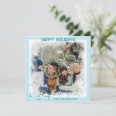 ブルーフロストモダン1フォトホリデークリスマスカード シーズンカード (スタンド正面)