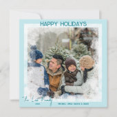 ブルーフロストモダン1フォトホリデークリスマスカード シーズンカード (正面)