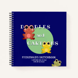 ブルーフロッカラフルグカスタムドードルスケッチブック ノートブック