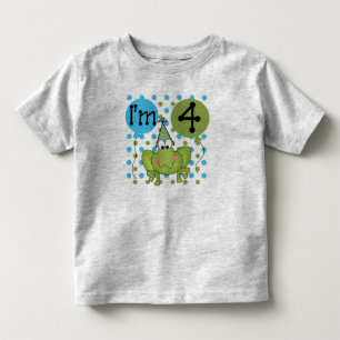 ブルーフロッグ4歳の誕生日 トドラーTシャツ