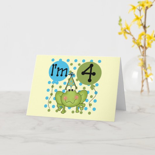 ブルーフロッグ4th誕生日Tシャツとギフト カード (黄色い花)