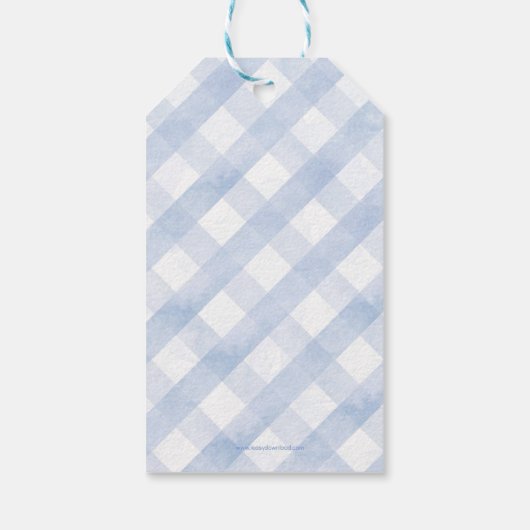 ブルーフロッピーバニーベビーシャワーギフトラベルfor Boy ギフトタグ (裏面)