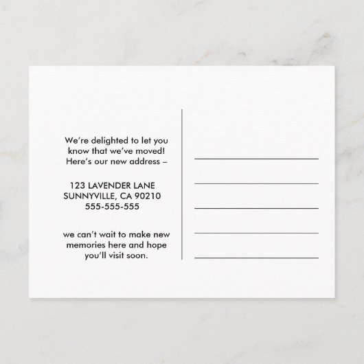 ブルーフロントドア移動した住所の変更 案内ポストカード (裏面)