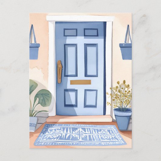 ブルーフロントドア | ニューハウスウォーター絵を描カラー ポストカード (正面)