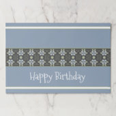 ブルーフローズアート紙ランチョンマット ペーパーパッド (正面)