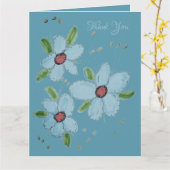 ブルーフローズンサンキュー カード (黄色い花)