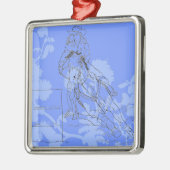 ブルーフローズンバレルレーサー メタルオーナメント (左)