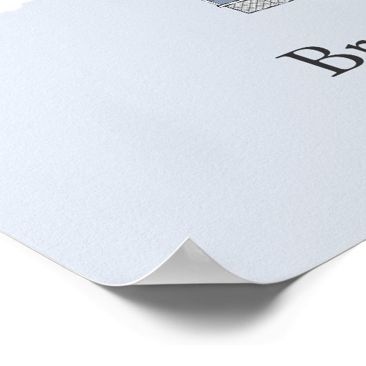 ブルーフローティングホーム指紋認証ゲストブック ポスター (角)