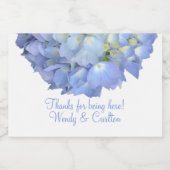 ブルーフローラあじさいゲス感謝していトのゲストのお気に入り スパークリングワインラベル (シングルラベル)