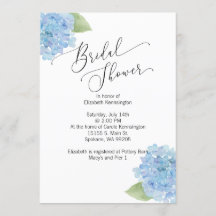 ブルーフローラあじさいブライダルシャワー招待