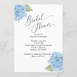 ブルーフローラあじさいブライダルシャワー招待 招待状