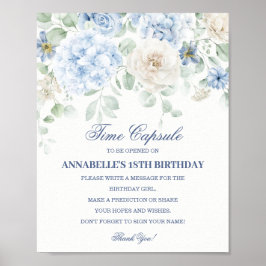 ブルーフローラあじさい植物学開花タイムカプセル ポスター