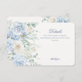 ブルーフローラあじさい植物学開花詳細 エンクロージャーカード (正面/裏面)