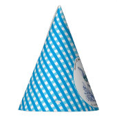 ブルーフローラうさぎ1歳子供へ誕生日 パーティーハット (左)