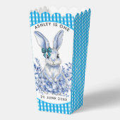 ブルーフローラうさぎ1歳子供へ誕生日 フェイバーボックス (正面)