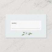 ブルーフローラおむつラッフルチケット男の子のシャワー エンクロージャーカード (裏面)