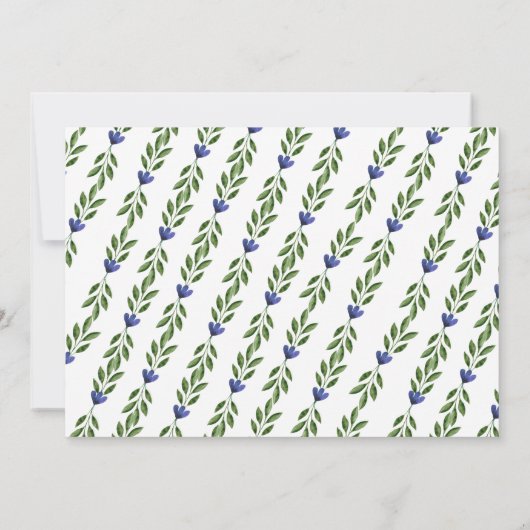 ブルーフローラかわいらし楕円枠フォト誕生 案内状 (裏面)