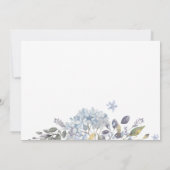 ブルーフローラが私のメイド・オブ・オーナー（花嫁付き添い人） 招待状 (裏面)