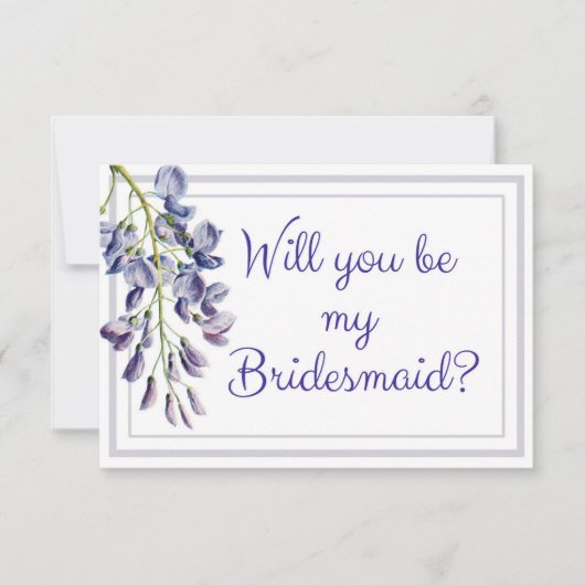 ブルーフローラが私の花嫁カードになるかな 招待状 (正面)