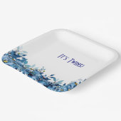 ブルーフローラとバタフライ紙プレート ペーパープレート (傾斜あり)