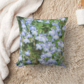 ブルーフローラとブルーストライプ装飾用クッション クッション (ブランケット)