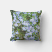 ブルーフローラとブルーストライプ装飾用クッション クッション (正面)