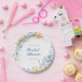 ブルーフローラと柑橘類ブライダルシャワー茶パーティー ペーパープレート (パーティー)