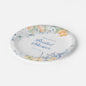 ブルーフローラと柑橘類ブライダルシャワー茶パーティー ペーパープレート (アングル)