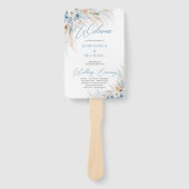 ブルーフローラアイボリーバラパンパスグラス結婚ズ ハンドファン (正面)