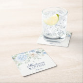 ブルーフローラアジサイ植物学開花バプテスマ スクエアペーパーコースター (インサイチュ)