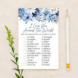 ブルーフローラアラウンドザワールドブライダルシャワー 便箋