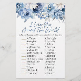 ブルーフローラアラウンドザワールドブライダルシャワー 便箋