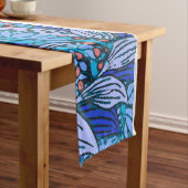 ブルーフローラアンティークボーモダンホ ショートテーブルランナー (インサイチュ)