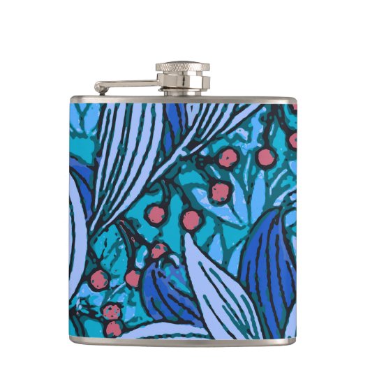 ブルーフローラアンティークボーモダンホ フラスク (正面)